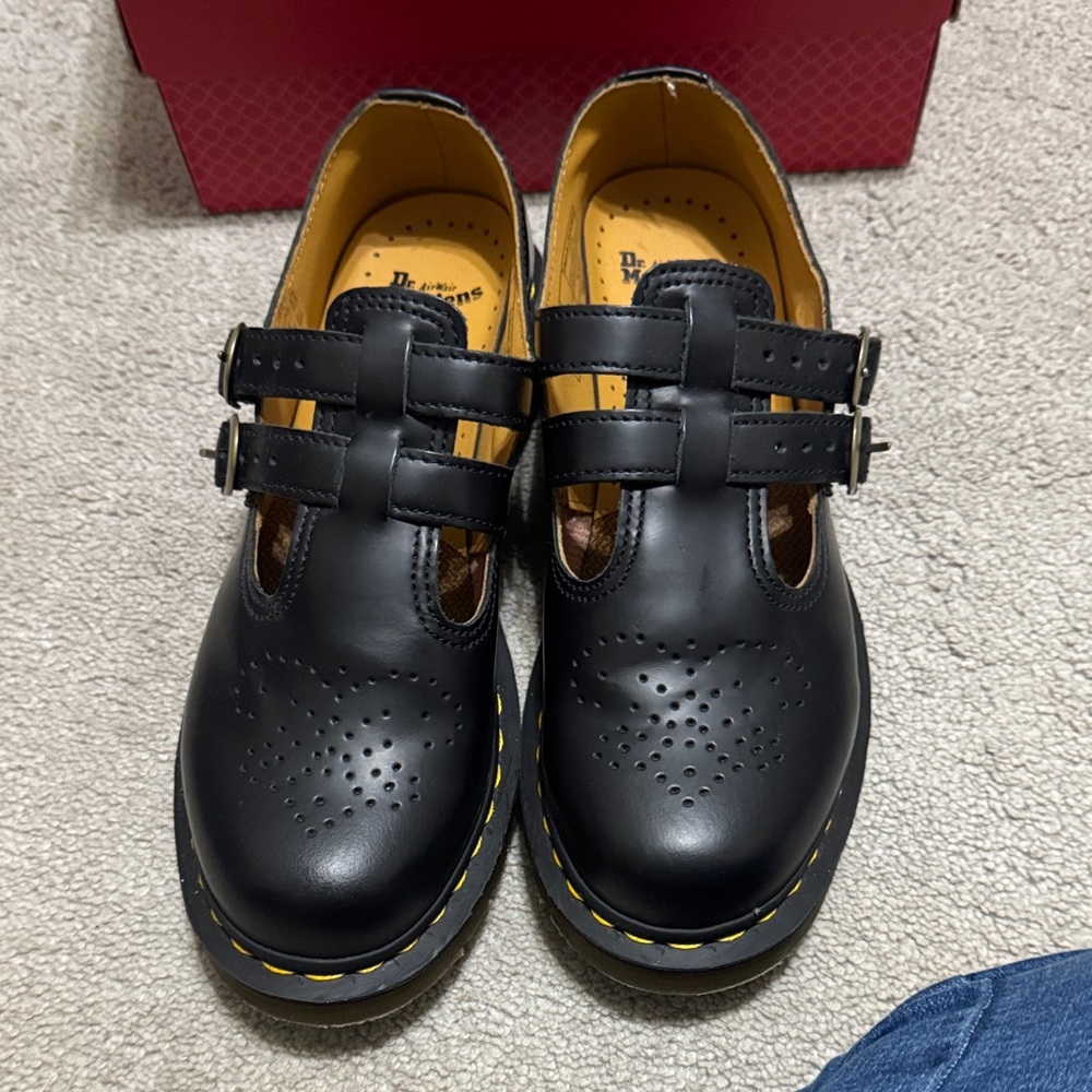Black Double-Strap Mary Jane Women's Shoes - Dr. Martens Style
